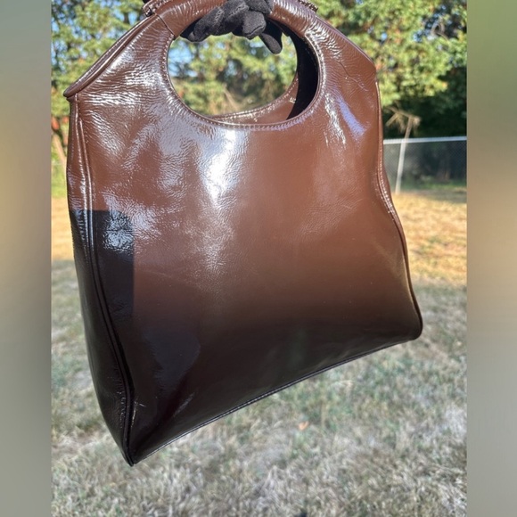 Kate Spade New York Maximillian Maxwell Owl Patent Leather & Suede Handbag Tote - Picture 3 of 4